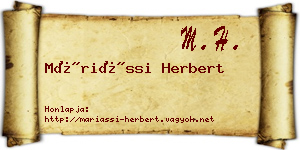 Máriássi Herbert névjegykártya